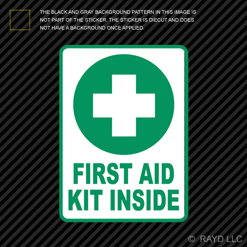 First Aid Kit Inside Sticker Die Cut Decal Self Adhesive Vinyl