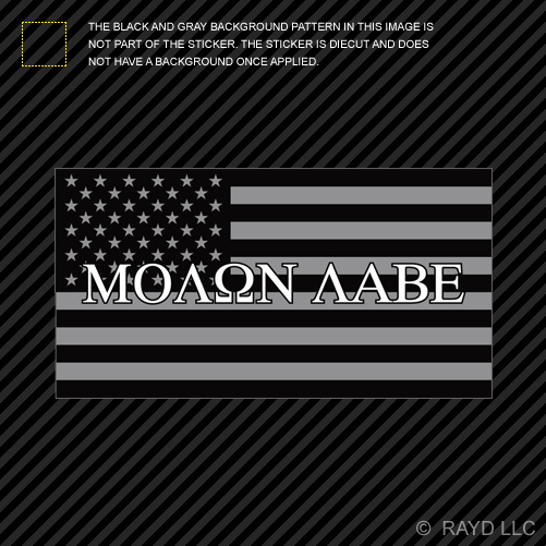 (2x) 4" Subdued Molon Labe American Flag Sticker Decal Self Adhesive 2A