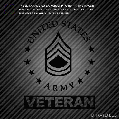 E-7 Sergeant First Class Veteran US Army Rank Sticker Die