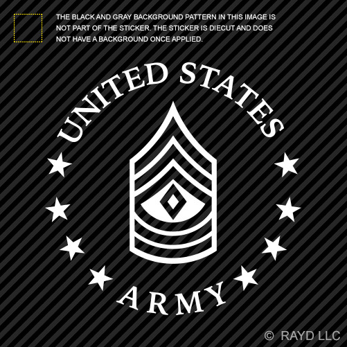 E-8 First Sergeant US Army Rank Sticker Die Cut Decal 1SG OR-8 E8 - Picture 2 of 19