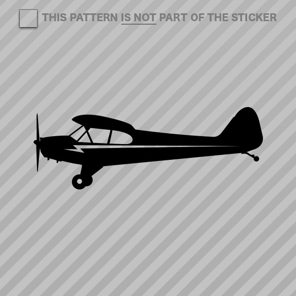 Pair Of Piper J3 Cub Airplane Die Cut Decals – Side View, Self Adhesive, 7" X 2.5"