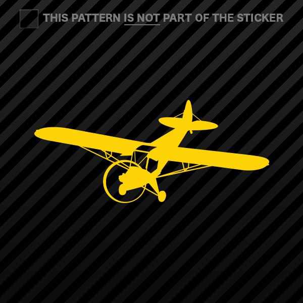 Rayd Workshop Piper J3 Cub Plane Sticker – Die Cut Decal, 7x3 Inches, 2-Pack
