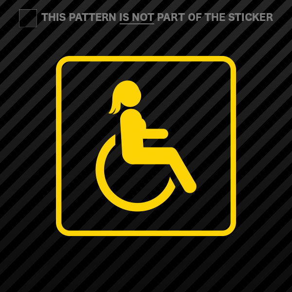 (2x) Female Handicap Sticker Self Adhesive Vinyl wheelchair girl eBay