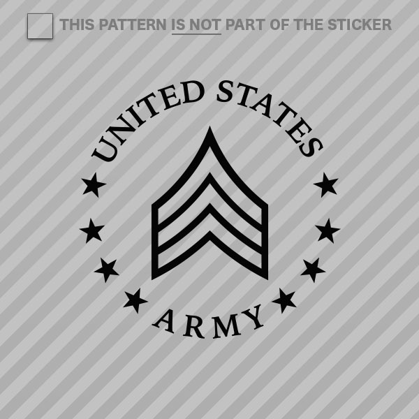 U.S ARMY SERGEANT E-5  VETERAN ROUNDEL Vinyl Window Decal Sticker 8"x8"