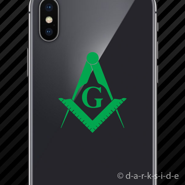 2-Pack Freemasonry Emblem Stickers For Phones & Mobile Devices - 1.5" X 1.59"