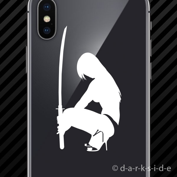 2x) Ninja Girl Cell Phone Sticker Mobile sexy exotic karate