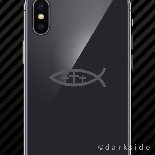 (2x) Christian Jesus Fish Three Cross Sticker Vinyl Ichthys faith religious - Picture 8 of 22