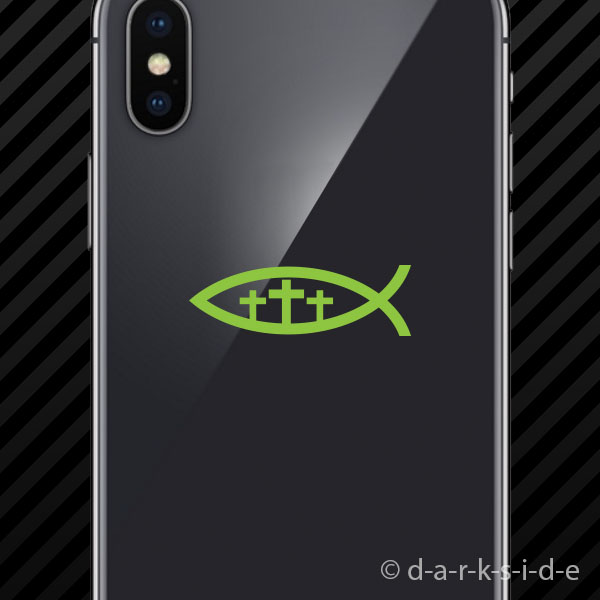 (2x) Christian Jesus Fish Three Cross Sticker Vinyl Ichthys faith religious - Picture 10 of 22