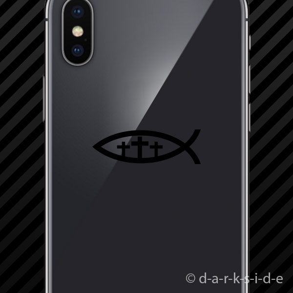 (2x) Christian Jesus Fish Three Cross Sticker Vinyl Ichthys faith religious - Picture 11 of 22