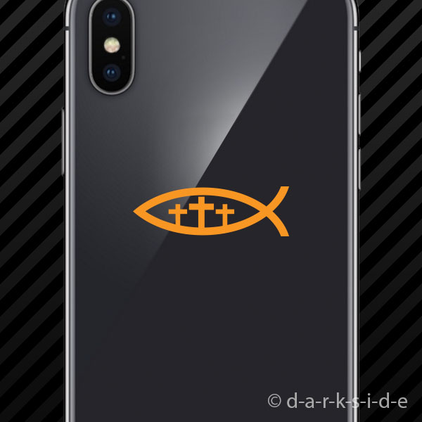 (2x) Christian Jesus Fish Three Cross Sticker Vinyl Ichthys faith religious - Picture 12 of 22