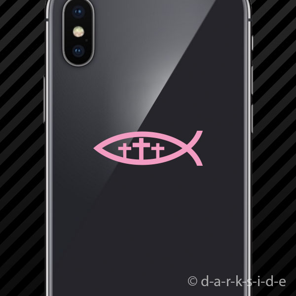 (2x) Christian Jesus Fish Three Cross Sticker Vinyl Ichthys faith religious - Picture 13 of 22