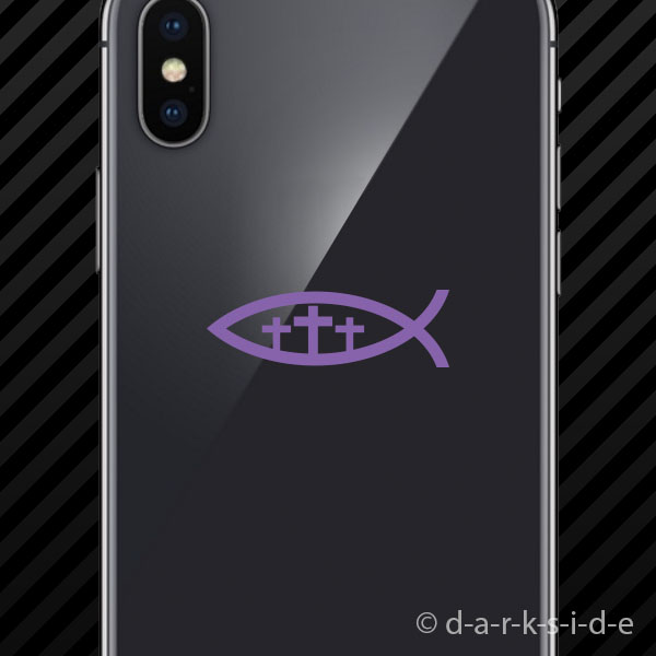 (2x) Christian Jesus Fish Three Cross Sticker Vinyl Ichthys faith religious - Picture 14 of 22