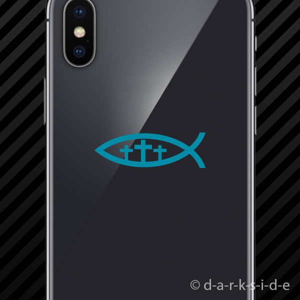 (2x) Christian Jesus Fish Three Cross Sticker Vinyl Ichthys faith religious - Picture 18 of 22