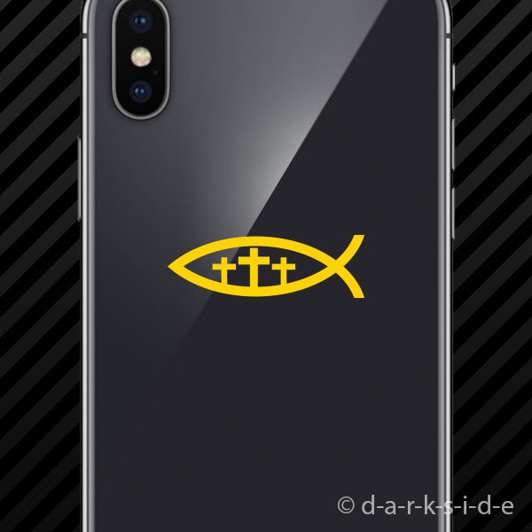 (2x) Christian Jesus Fish Three Cross Sticker Vinyl Ichthys faith religious - Picture 17 of 22