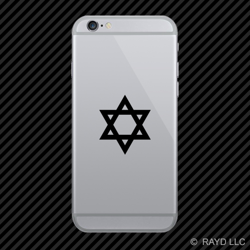 Star Of David Cell Phone Stickers (2-Pack) - Many Colors, 1.5" X 1.74", Made In USA By Rayd Workshop