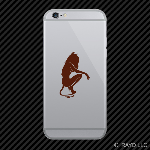 (2x) Kneeling Sexy Devil Cell Phone Sticker Mobile many colors - Picture 19 of 19