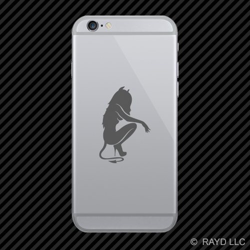 (2x) Kneeling Sexy Devil Cell Phone Sticker Mobile many colors - Picture 8 of 19