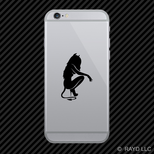 (2x) Kneeling Sexy Devil Cell Phone Sticker Mobile many colors - Picture 11 of 19
