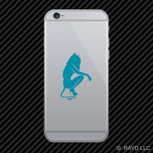 (2x) Kneeling Sexy Devil Cell Phone Sticker Mobile many colors - Picture 18 of 19
