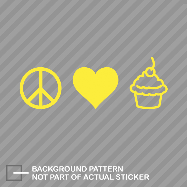 Peace Love Cupcake Vinyl Decal - Cute Sticker For Cars, Laptops & Windows