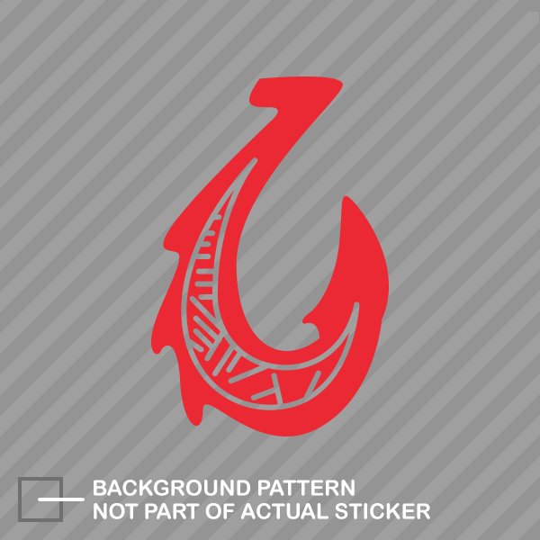 Hawaiian Polynesian Fish Hook Sticker Decal Vinyl makau hawaii native