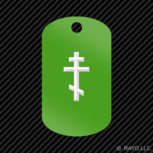 Eastern Orthodox Cross Keychain GI dog tag engraved many colors  Byzantine 