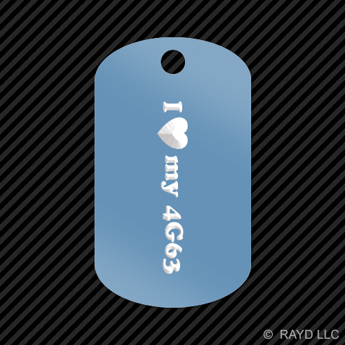 I Love my 4G63 Keychain GI dog tag engraved many colors JDM DSM EVO - Picture 7 of 12