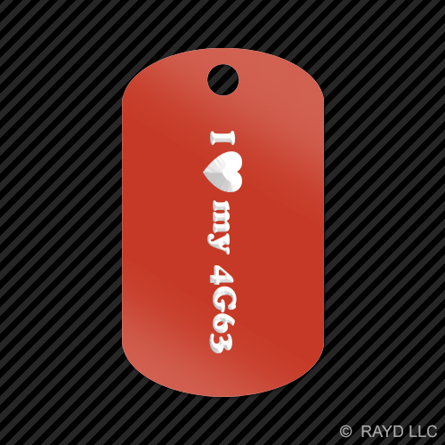 I Love my 4G63 Keychain GI dog tag engraved many colors JDM DSM EVO - Picture 12 of 12