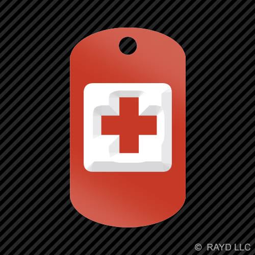 First Aid Keychain GI dog tag engraved many colors icon red cross #2 - Picture 12 of 12