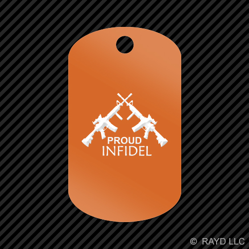 Infidel Keychain GI dog tag engraved many colors us army usn usmc 