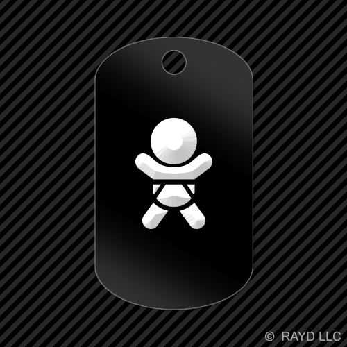 Baby In Car Symbol Keychain GI dog tag engraved many colors on board - Picture 2 of 12