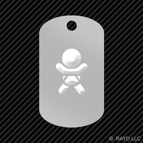 Baby In Car Symbol Keychain GI dog tag engraved many colors on board - Picture 3 of 12