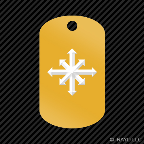Chaos Symbol Keychain GI dog tag engraved many colors  #1 