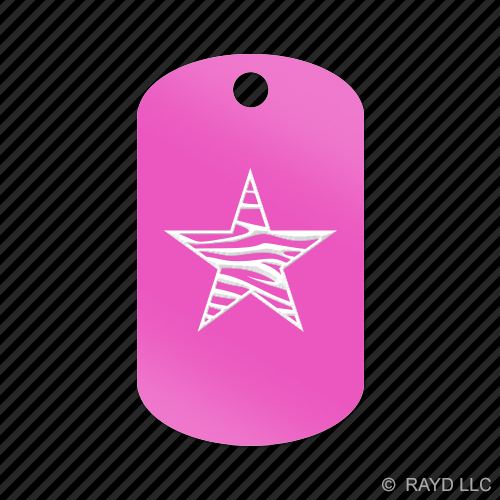 Llavero con estampado estrella de cebra etiqueta perro GI grabado muchos colores - Imagen 9 de 12