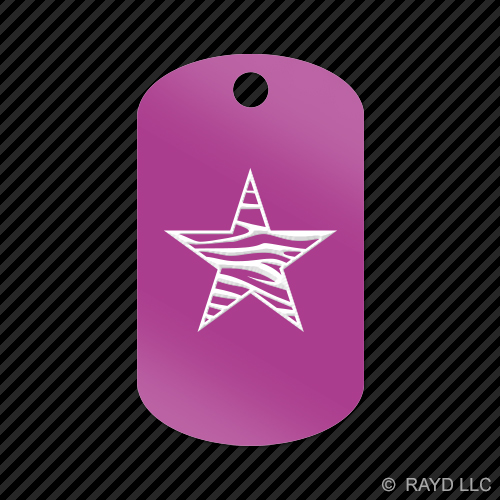 Llavero con estampado estrella de cebra etiqueta perro GI grabado muchos colores - Imagen 8 de 12
