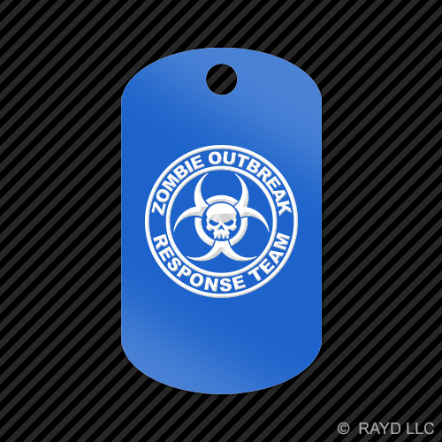 Zombie Outbreak Response Team Keychain GI dog tag engraved many colors - Picture 6 of 12