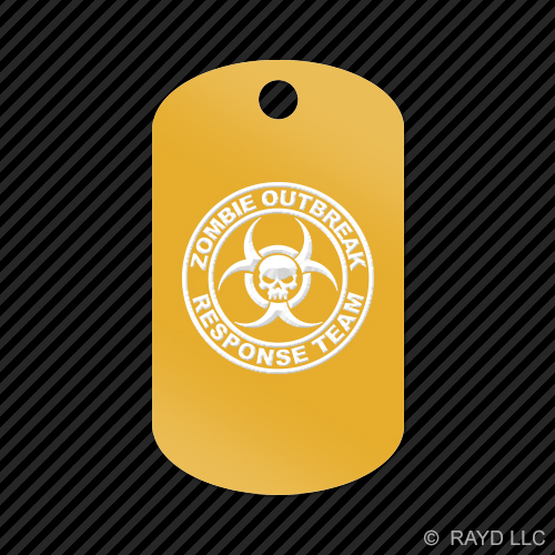 Zombie Outbreak Response Team Keychain GI dog tag engraved many colors - Picture 10 of 12