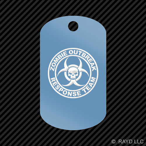 Zombie Outbreak Response Team Keychain GI dog tag engraved many colors - Picture 7 of 12