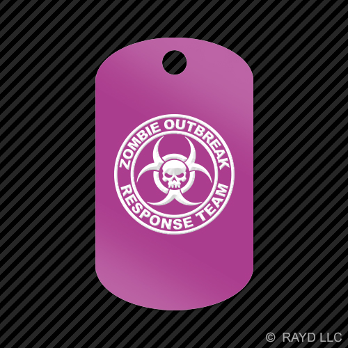 Zombie Outbreak Response Team Keychain GI dog tag engraved many colors - Picture 8 of 12