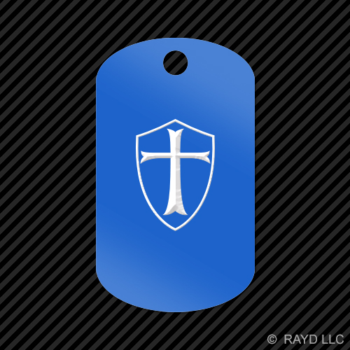 Knight's Templar Shield Keychain GI dog tag engraved many colors knight - Picture 6 of 12