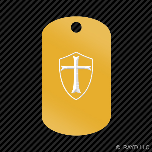 Knight's Templar Shield Keychain GI dog tag engraved many colors knight - Picture 10 of 12