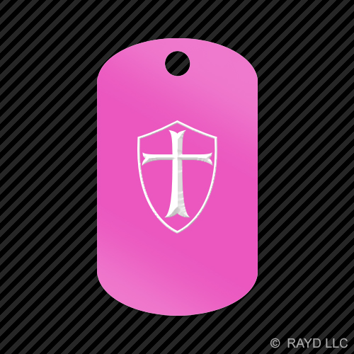 Knight's Templar Shield Keychain GI dog tag engraved many colors knight - Picture 9 of 12