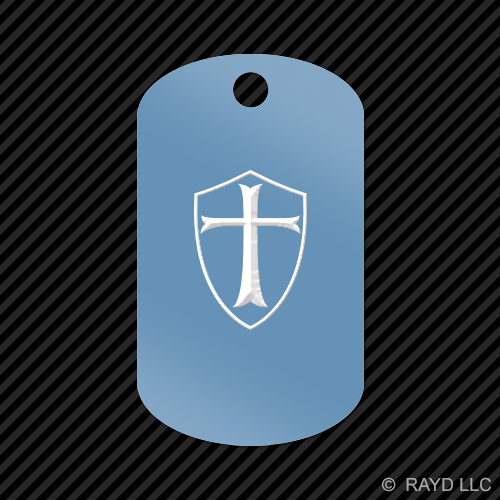 Knight's Templar Shield Keychain GI dog tag engraved many colors knight - Picture 7 of 12