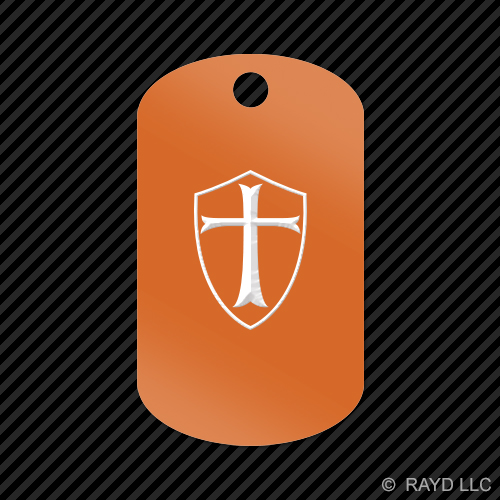 Knight's Templar Shield Keychain GI dog tag engraved many colors knight - Picture 11 of 12