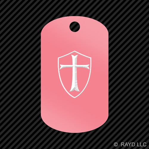 Knight's Templar Shield Keychain GI dog tag engraved many colors knight - Picture 4 of 12
