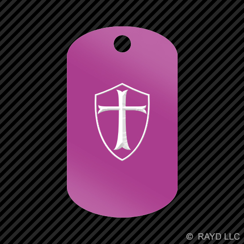 Knight's Templar Shield Keychain GI dog tag engraved many colors knight - Picture 8 of 12