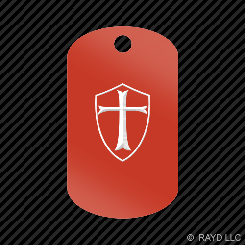 Knight's Templar Shield Keychain GI dog tag engraved many colors knight - Picture 12 of 12