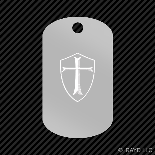 Knight's Templar Shield Keychain GI dog tag engraved many colors knight - Picture 3 of 12