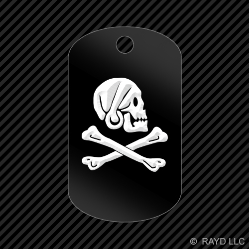 Jolly Roger Henry Every Pirate Keychain GI dog tag engraved many colors - Picture 2 of 12