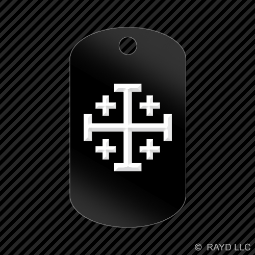 Jerusalem Cross Keychain GI dog tag engraved many colors christian religous - Picture 2 of 12